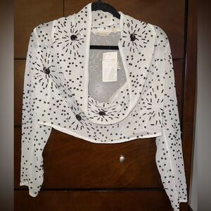 Soft Surroundings Sheet Cowl Neck Beaded Top